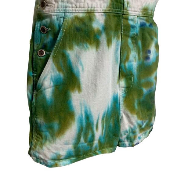 Vintage 90's Absolutely No! Jeans Tie-Dye Overalls Womens Size M/L - Picture 3 of 7